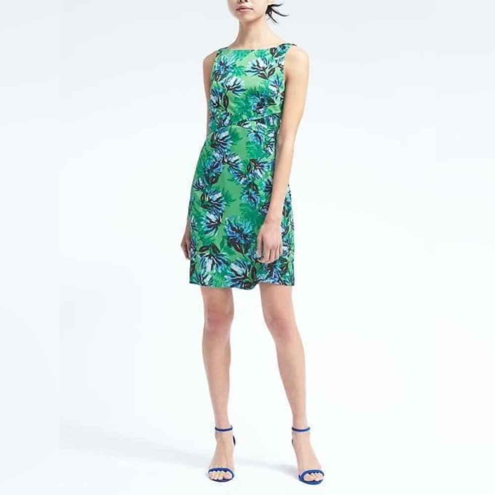 Banana Republic Green Floral Mini Dress